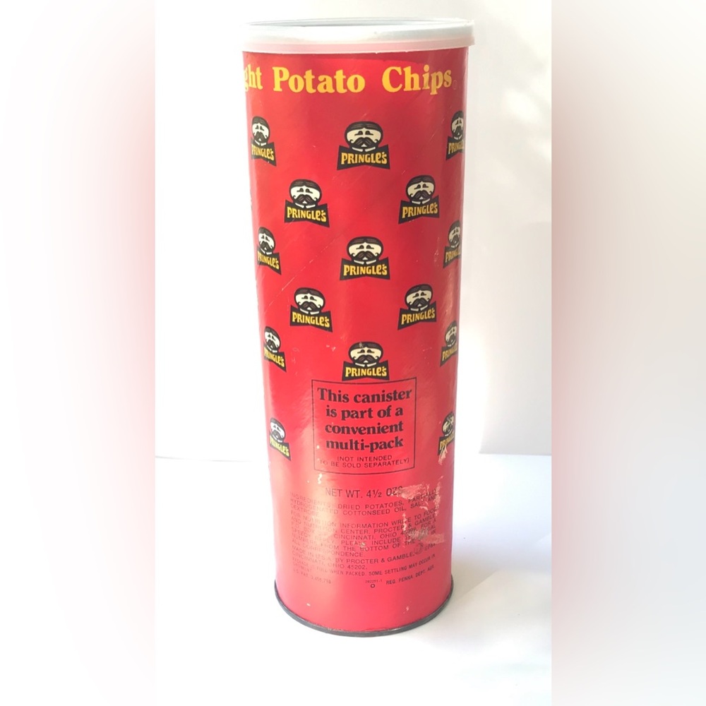 Antique Pringles Canister by Proctor and Gamble CLEAN AND EMPTY